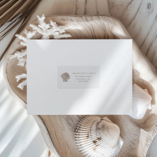 Boho Beach Shell Baby Shower Label