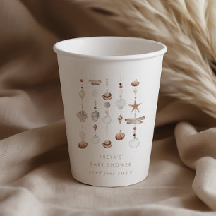 Boho Beach Shell Baby Shower Paper Cups