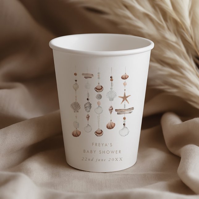 Boho Beach Shell Baby Shower Paper Cups (Zazzle Boho Beach Shell Baby Shower Paper Cups)