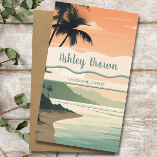 Boho Beach Terracotta Earring Jewelry Illustration Business Card