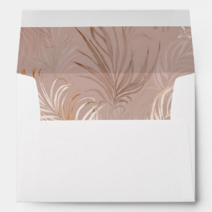 Boho Beach Tropical Beige & Taupe Leaves Envelope