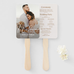 Boho Beach Wedding Ceremony Program Hand Fan