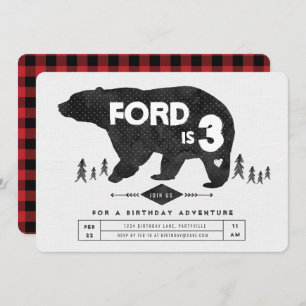 Boho Bear Birthday Invitation