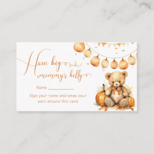 Boho bear fall baby shower how big mummy's belly  enclosure card