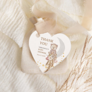 Boho Bear Moon Baby Shower Thank You Favour Tags