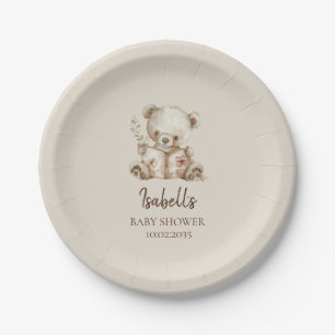 Boho Bearly Wait Storytime Bear Baby Shower  Paper Plate