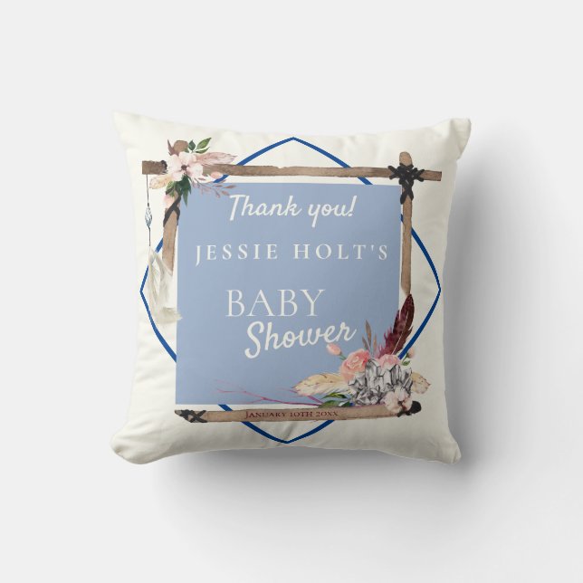 Boho Beautiful Southwestern Baby Shower  Cushion (Front)