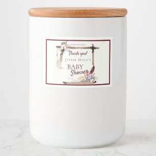 Boho Beautiful Southwestern Baby Shower Food Label