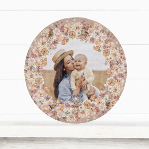 Boho Bee Watercolor Floral Custom Photo Mum Cutting Board