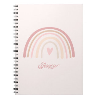 Boho Beige Blush Rainbow Notebook