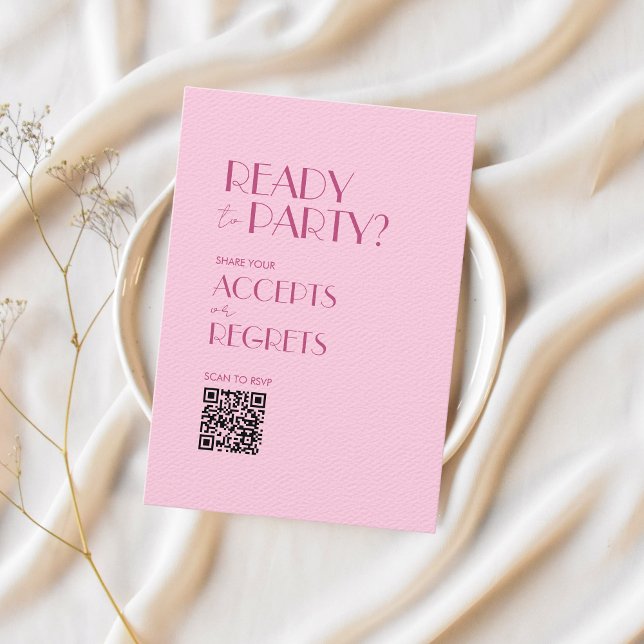 Boho Beige Brown Bold Wedding QR code RSVP card (Creator Uploaded)