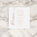 Boho Beige   Brown Terracotta Trendy Wedding Menu Invitation<br><div class="desc">Boho Brown Terracotta Trendy Wedding Menu</div>