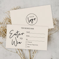 Boho Beige Company Logo Raffle Enter to Win Ticket