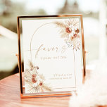 Boho Beige Favours Sign | Pampas Grass Shower<br><div class="desc">This Favours Sign features a beautifully modern minimalist elegance to display at your shower,  wedding or special event. Easily edit most wording to match your event! Text and arch colours are fully editable —> click the "Customise Further" button to edit!</div>