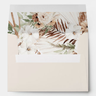 Boho beige flower wedding envelopes