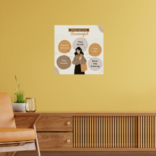 Boho Beige Inspirational  Illustrative Quote  Poster