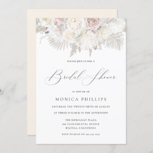 Boho Beige, Ivory and Blush Bridal Shower Invitation