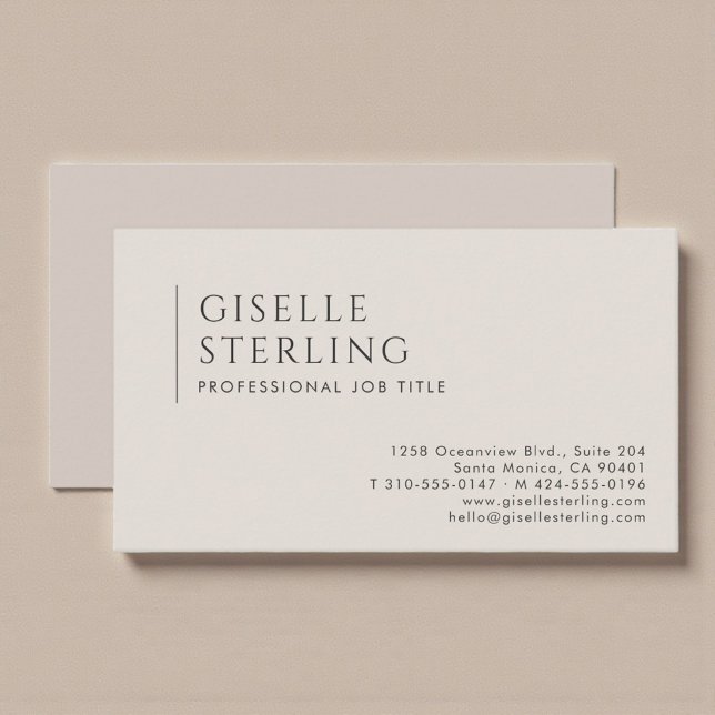 Boho Beige Minimalist Professional Business Card (Creator Uploaded)