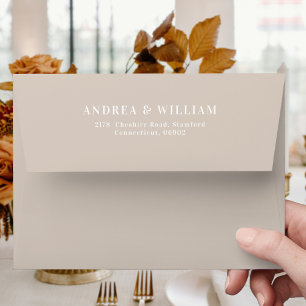 Boho Beige Neutral Wedding Envelope