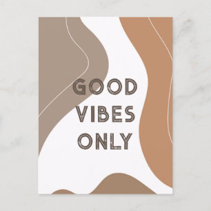 Boho Beige Organic Shapes Art Post Card