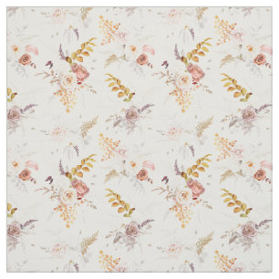 Boho Beige, Pampas Grass Terracotta Watercolour We Fabric