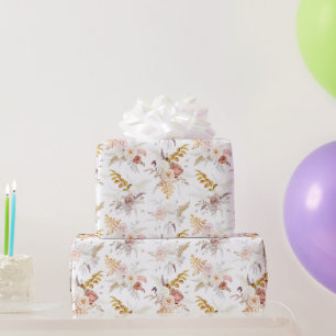 Boho Beige, Pampas Grass Terracotta Watercolour We Wrapping Paper