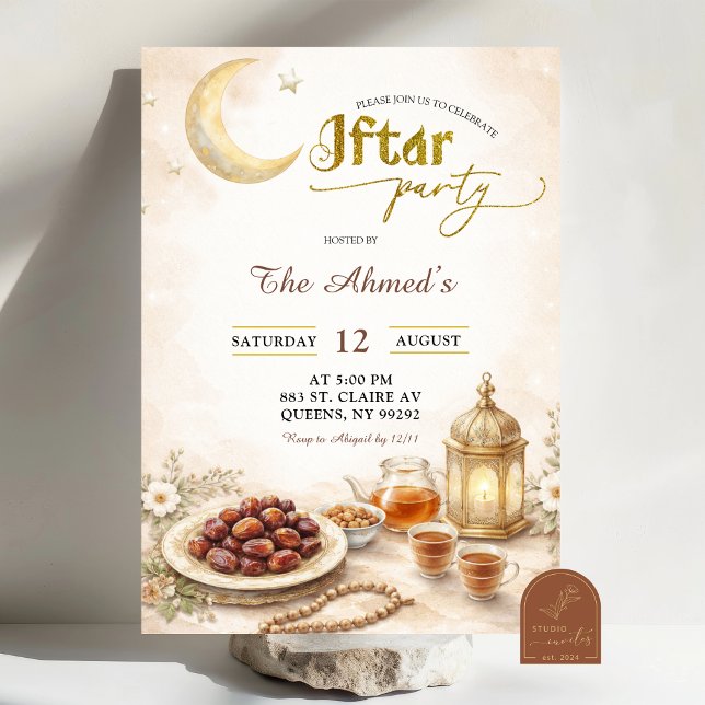 Boho Beige Ramadan Iftar Party Invitation (Creator Uploaded)