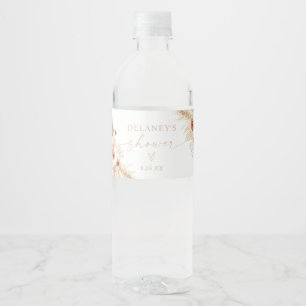 Boho Beige Shower Water Bottle Label