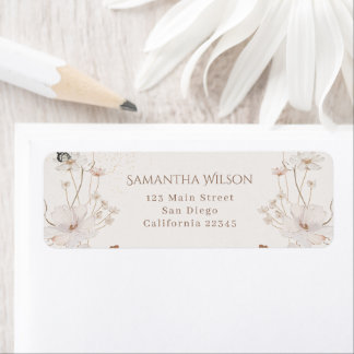 Boho Beige Watercolor Floral Garden Baby Shower