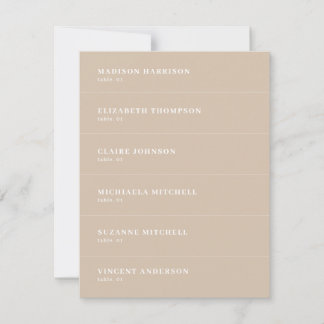 Boho Beige Wedding Name Place Card DIY