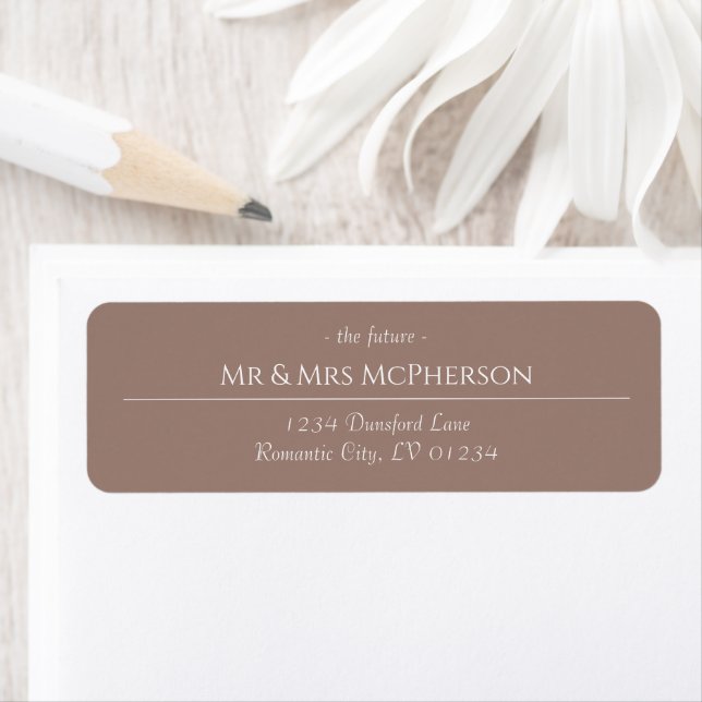 Boho Beige White Elegant Return Address Labels (Insitu)
