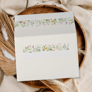Boho Beige Wildflower Envelope