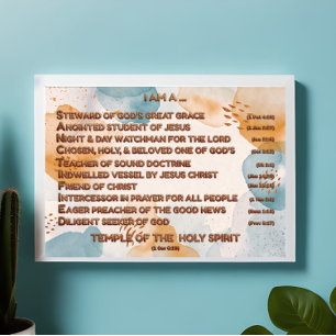 Boho Biblical Affirmations Acrostic w_Scripture 4 Photo Print