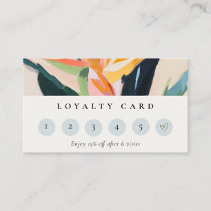 Boho Bird Of Paradise Painted Floral Loyality Business Card