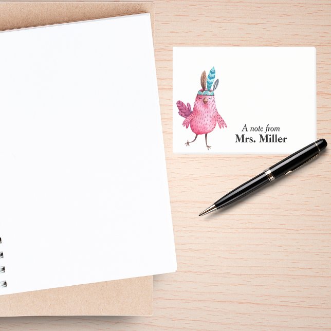 Boho Birdie Personalised Post-it Notes (Creator Uploaded)