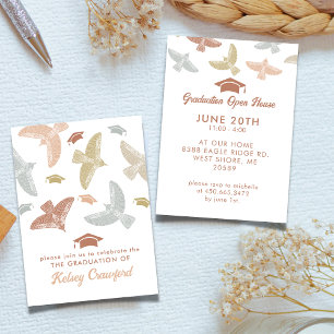 Boho Birds Cute Graduation Party Insert