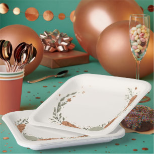 Boho Birthday Paper Plate – Earthy Party Decor