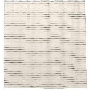 Boho Black and White stripe Shower Curtain