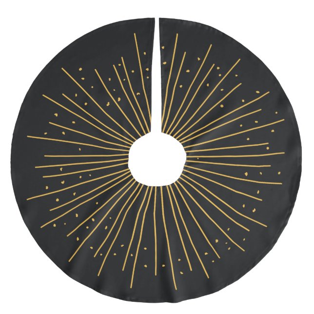 Boho Black Burst Brushed Polyester Tree Skirt (Front)