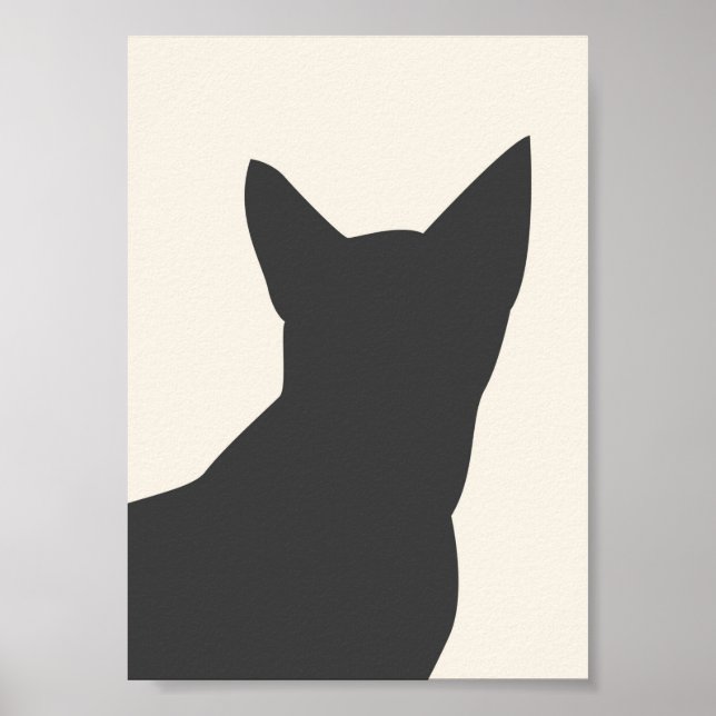 Boho Black Cat Silhouette Summer Print (Front)