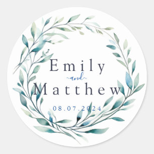 Boho Bliss Wedding Classic Round Sticker