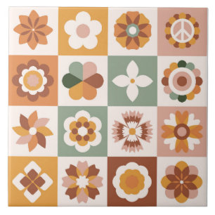 Boho Blocks Floral Tile