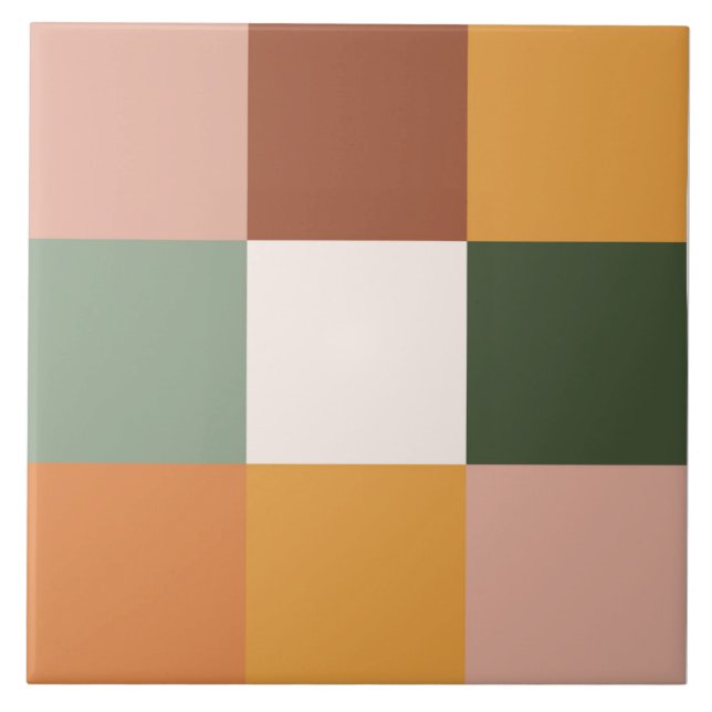 Boho Blocks Floral  Tile (Front)