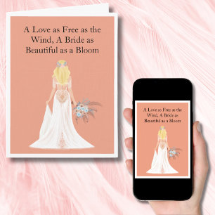 Boho Blonde Bride Bridal Shower Congratulations Card