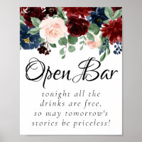 Boho Bloom | Burgundy Blush and Navy Open Bar