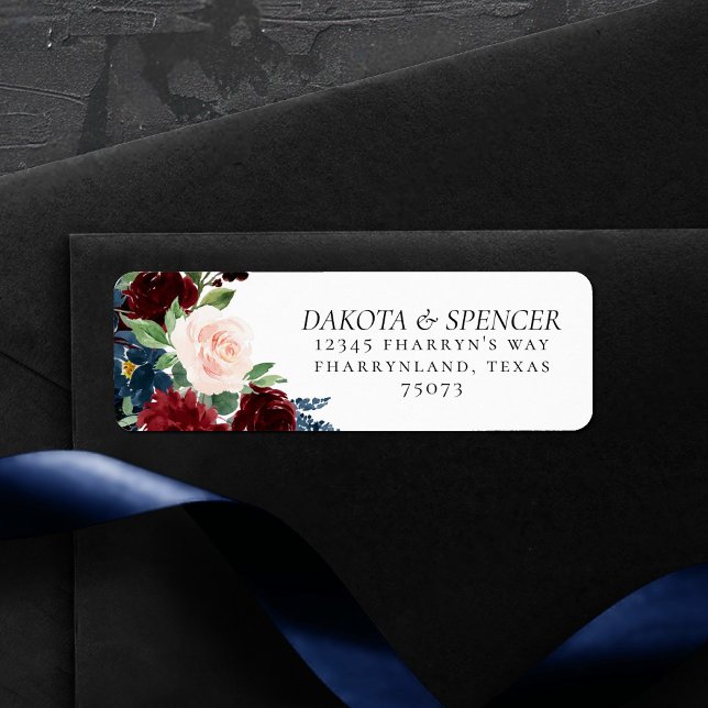 Boho Bloom | Burgundy Red and Navy Blue Address (Creator Uploaded)