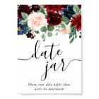 Boho Bloom | Burgundy Red and Navy Blue Date Jar