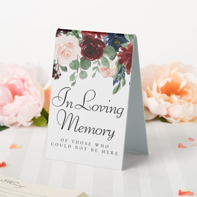 Boho Bloom | Burgundy Red and Navy Blue Memorial (In SItu (Wedding))