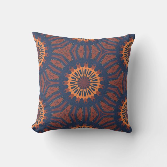 Boho Bloom Mandala Pattern Cushion (Front)