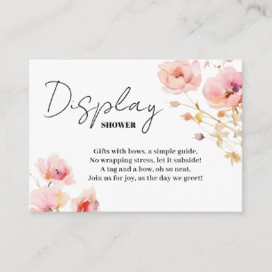 Boho Bloom Pink Blush Floral Display Shower Enclosure Card